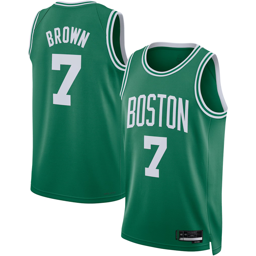 Elroe B.Celtics #7 Jaylen Brown Kelly Green Swingman Jerseys - Icon Edition