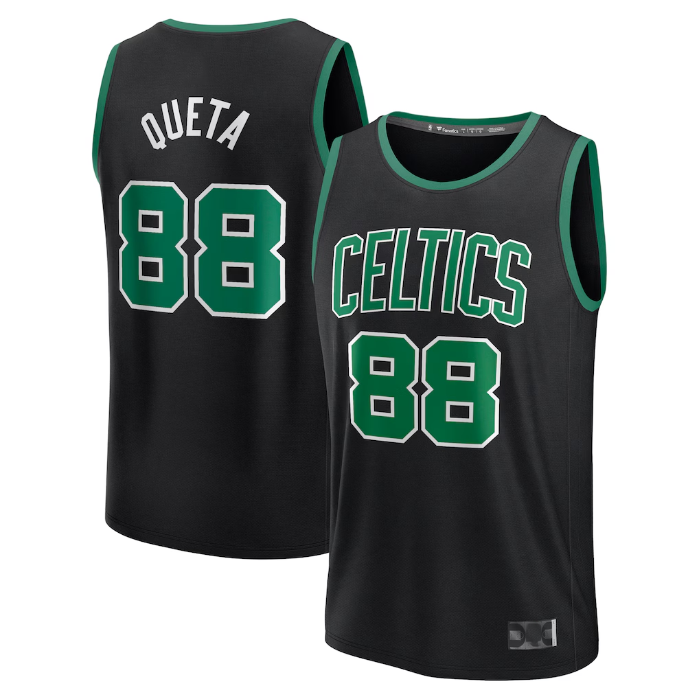 Elroe B.Celtics #88 Neemias Queta Black Fast Break Replica Player Jerseys - Statement Edition
