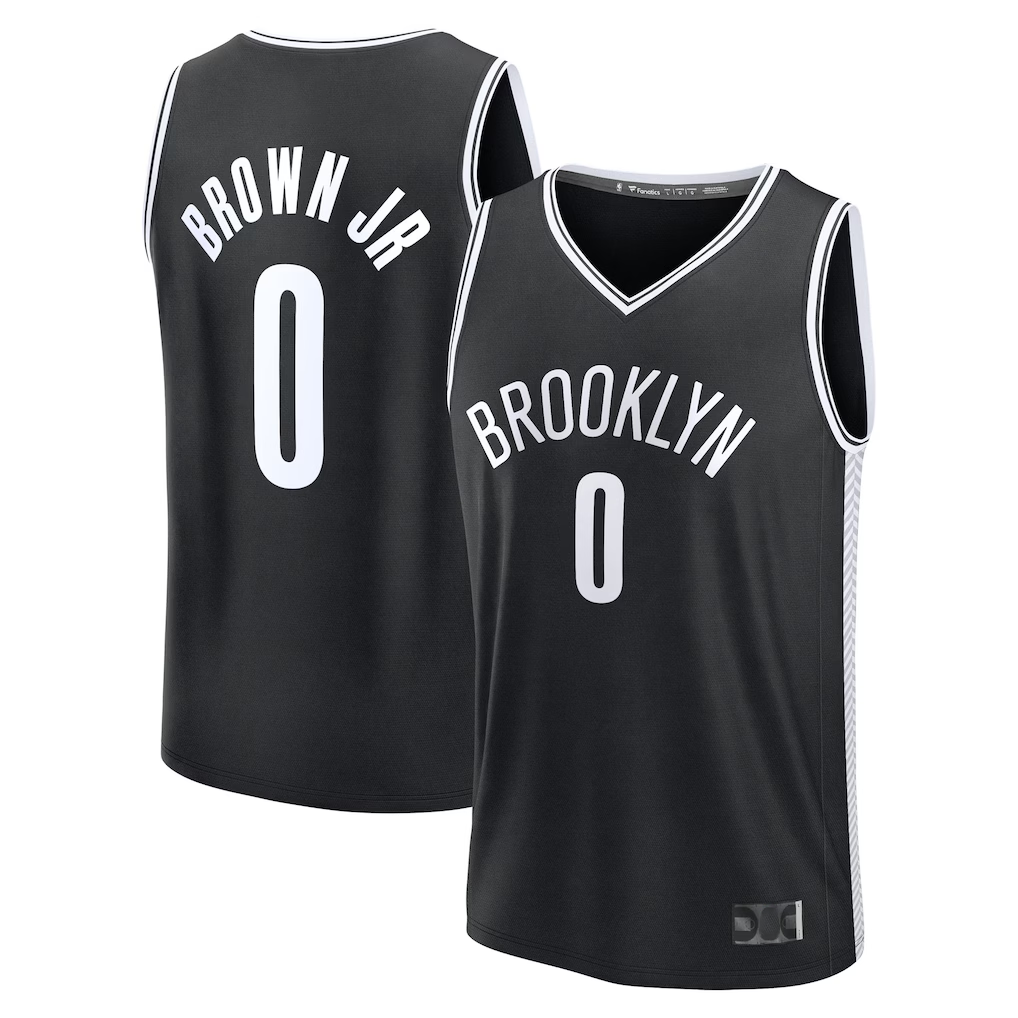 Elroe B.Nets #0 Mikel Brown Jr.  Black 2026 Draft First Round Pick Fast Break Jerseys - Icon Edition