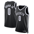 Elroe B.Nets #0 Mikel Brown Jr. Black Swingman Jerseys - Icon Edition