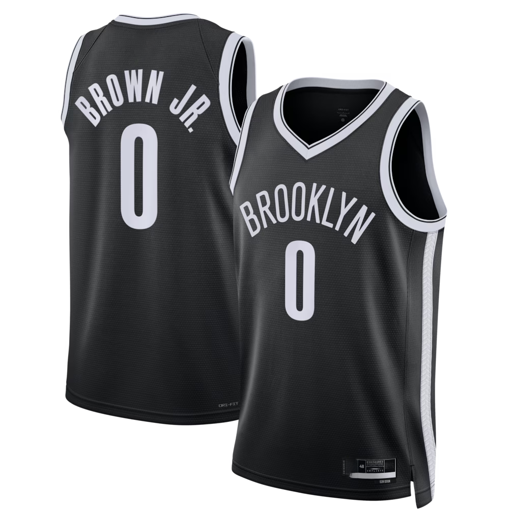 Elroe B.Nets #0 Mikel Brown Jr. Black Swingman Jerseys - Icon Edition