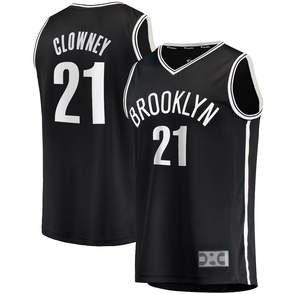 Elroe B.Nets #21 Noah Clowney Black Fast Break Replica Jerseys - Icon Edition