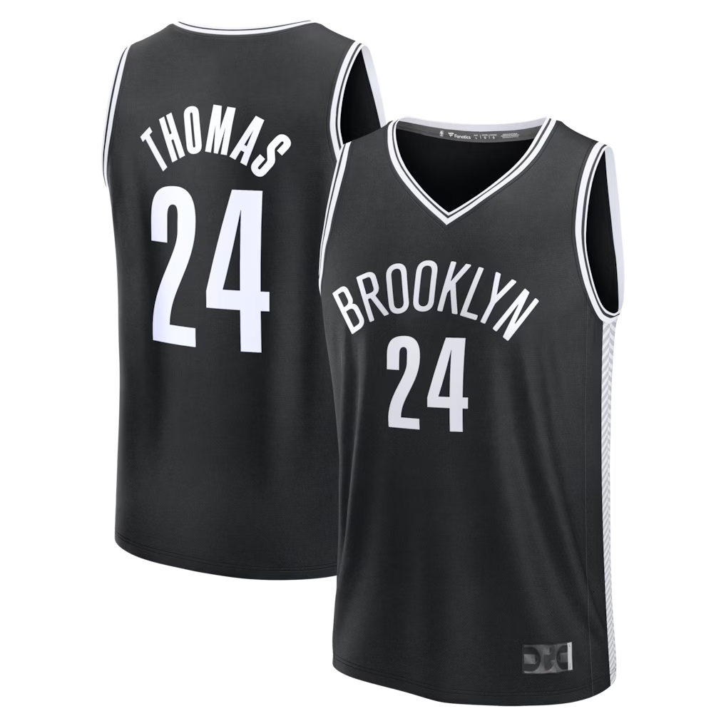 Elroe B.Nets #24 Cam Thomas Black Fast Break Replica Jerseys - Icon Edition