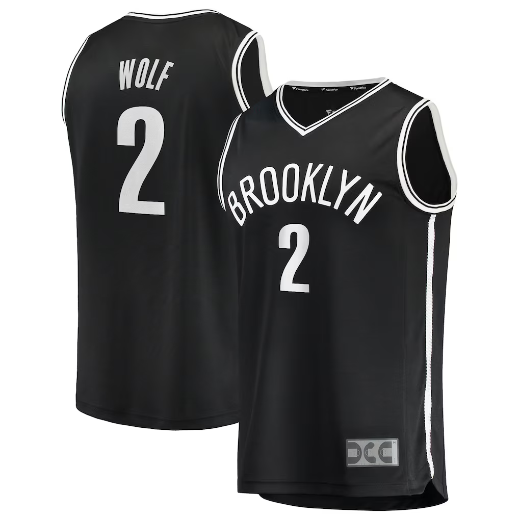 Elroe B.Nets #2 Daniel Wolf Black Fast Break Replica Jerseys - Icon Edition