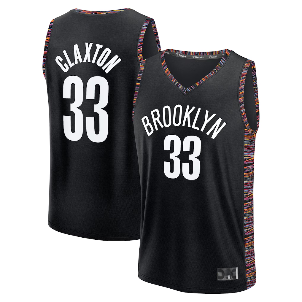 Elroe B.Nets #33 Nic Claxton Black 202526 City Edition Fast Break Jerseys