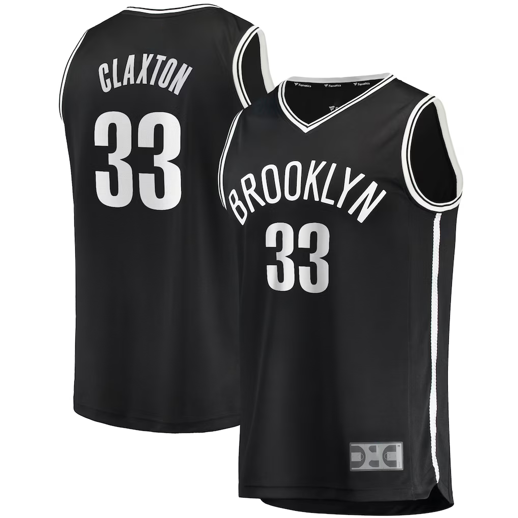 Elroe B.Nets #33 Nicolas Claxton  Black Fast Break Player Jerseys - Icon Edition
