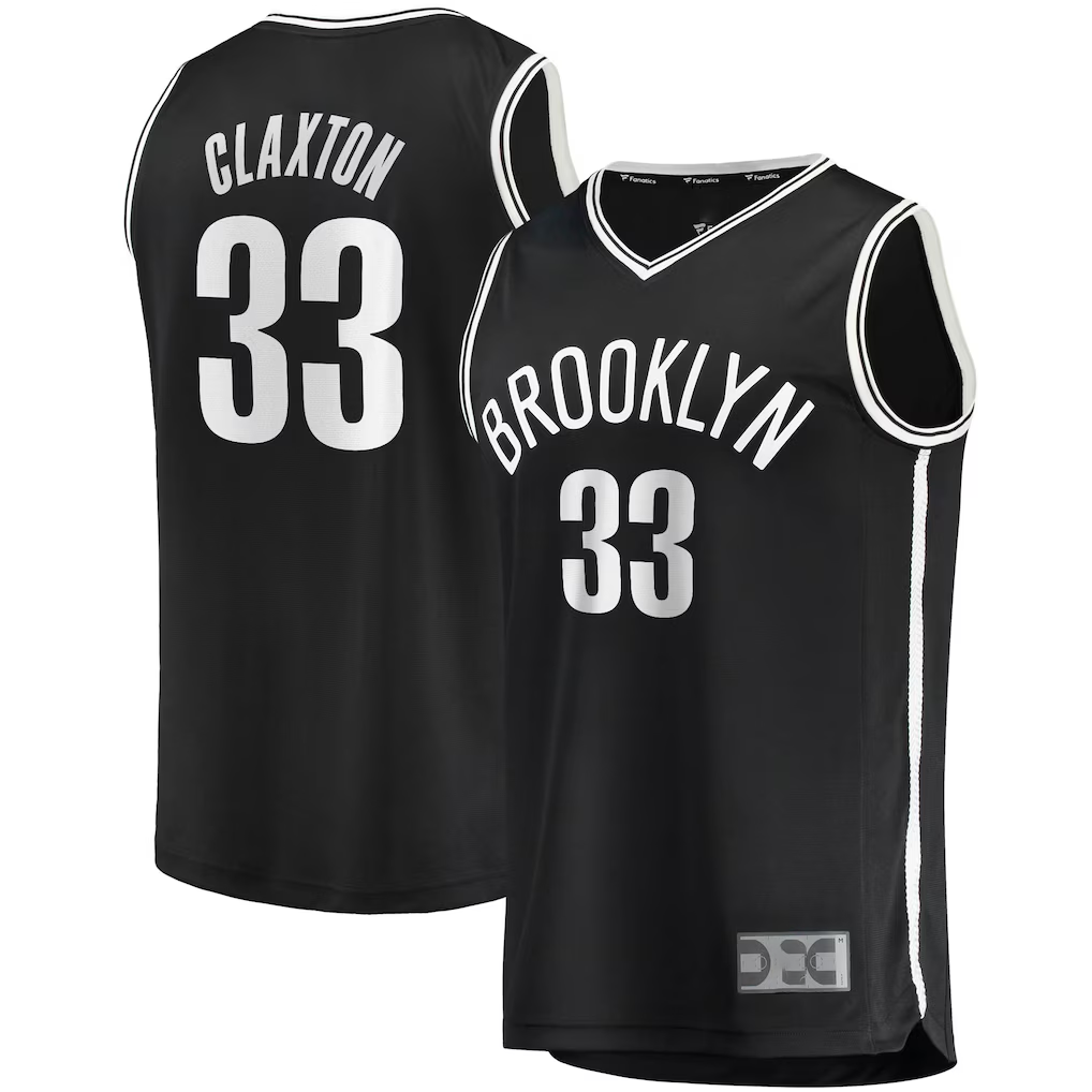 Elroe B.Nets #33 Nicolas Claxton  Black Fast Break Replica Jerseys - Icon Edition