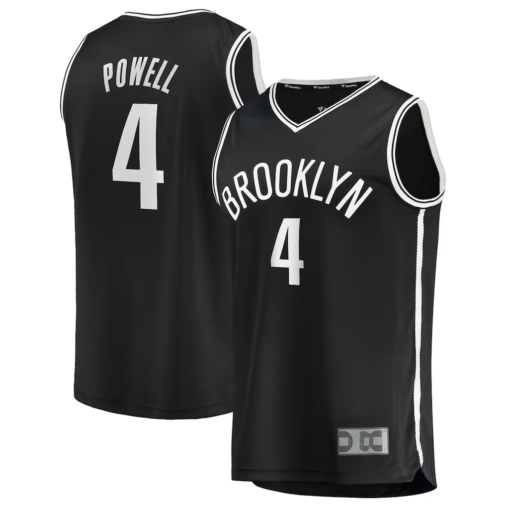 Elroe B.Nets #4 Drake Powell Black Fast Break Replica Jerseys - Icon Edition