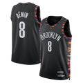 Elroe B.Nets #8 Egor D?min Black 202526 Swingman Jerseys - City Edition