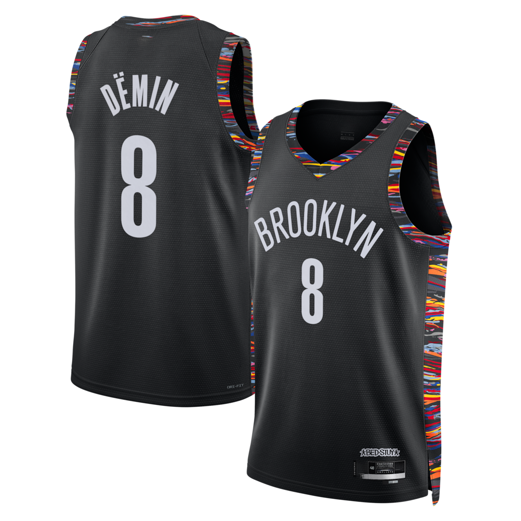 Elroe B.Nets #8 Egor D?min Black 202526 Swingman Jerseys - City Edition