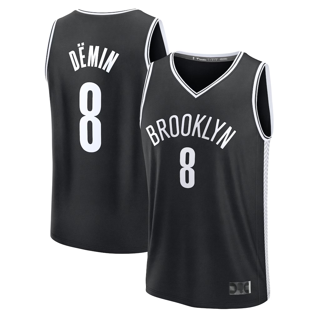 Elroe B.Nets #8 Egor D?min Black Fast Break Replica Jerseys - Icon Edition