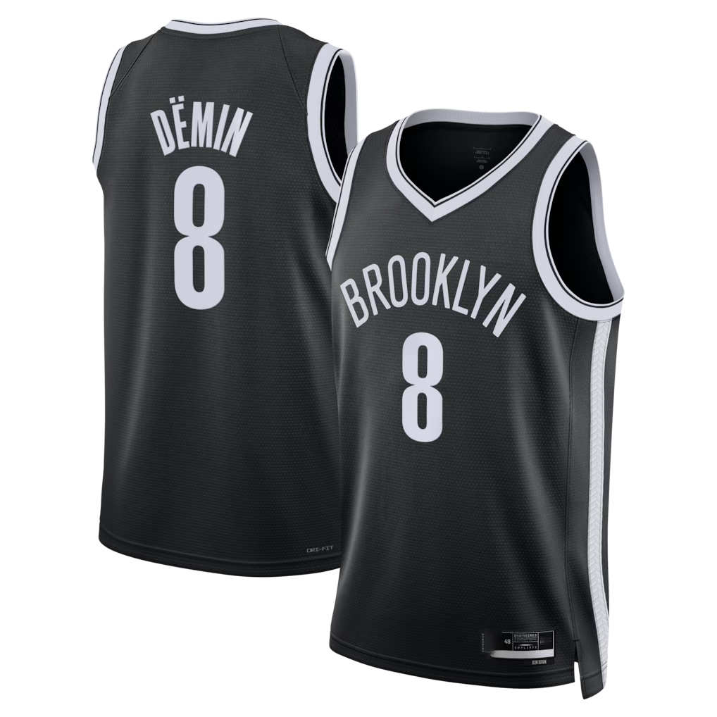 Elroe B.Nets #8 Egor D?min Black Swingman Jerseys - Icon Edition