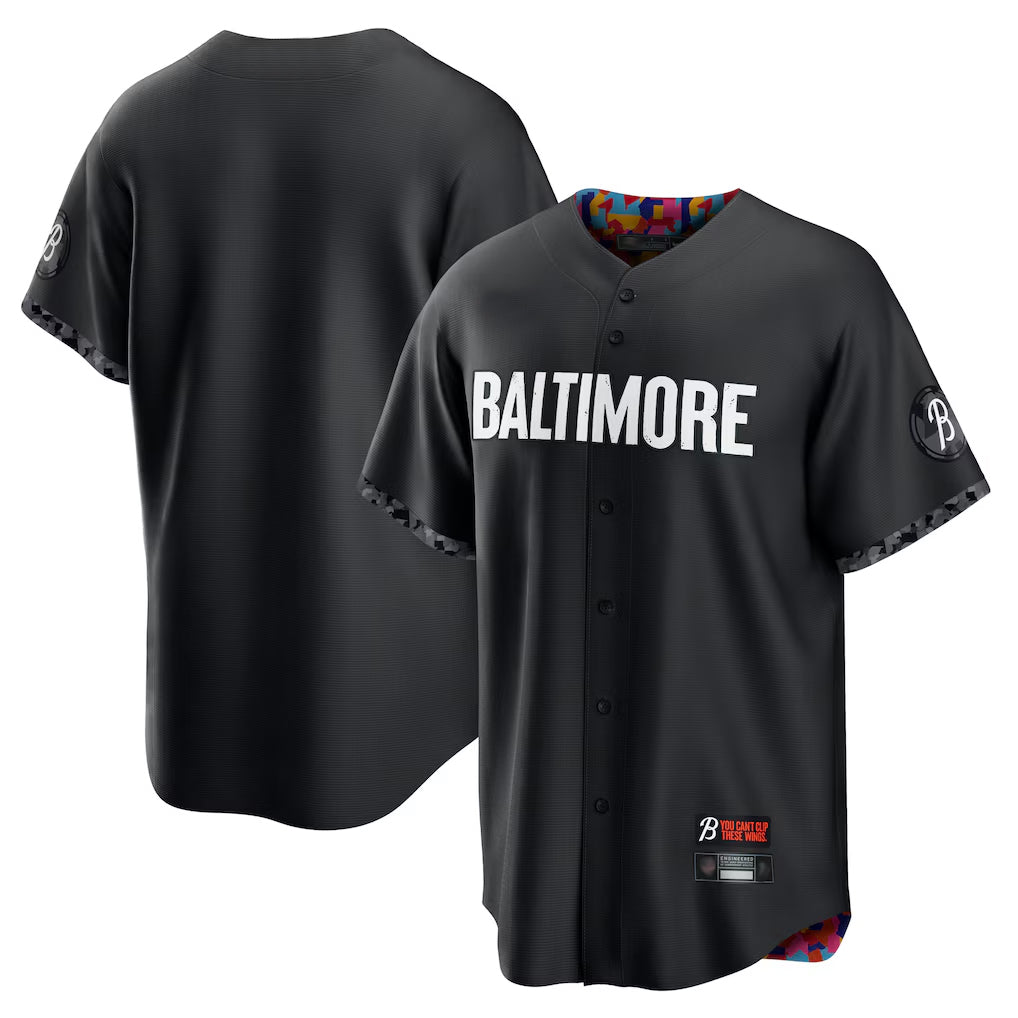 Elroe B.Orioles Black City Connect Home Game Blank Player Stitched Jerseys