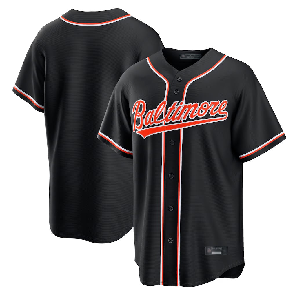 Elroe B.Orioles Black Out Fashion Home Game Blank Player Stitched Jerseys
