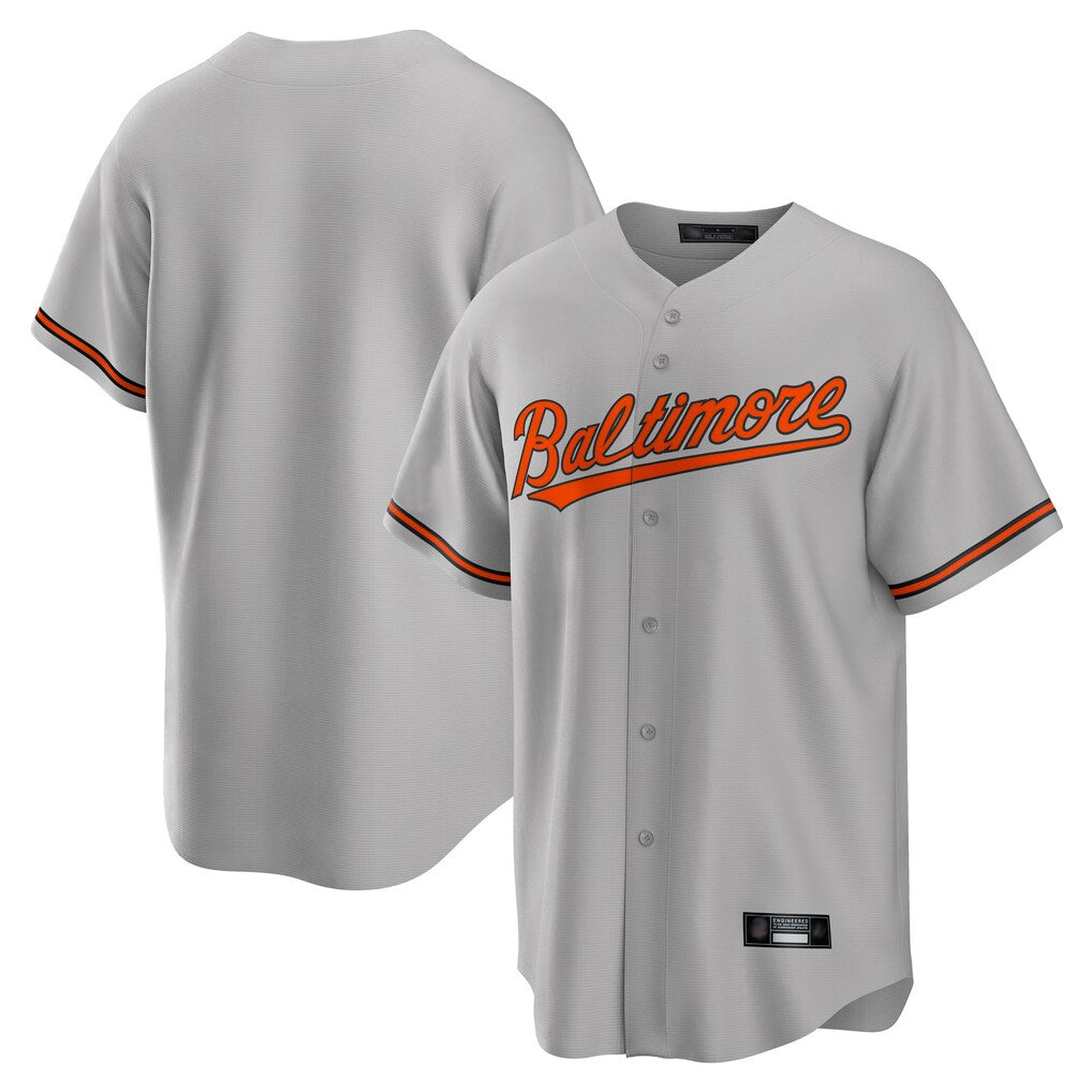 Elroe B.Orioles Gray Home Game Blank Player Stitched Jerseys