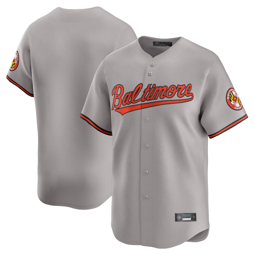 Elroe B.Orioles Gray Limited Home Game Blank Player Stitched Jerseys