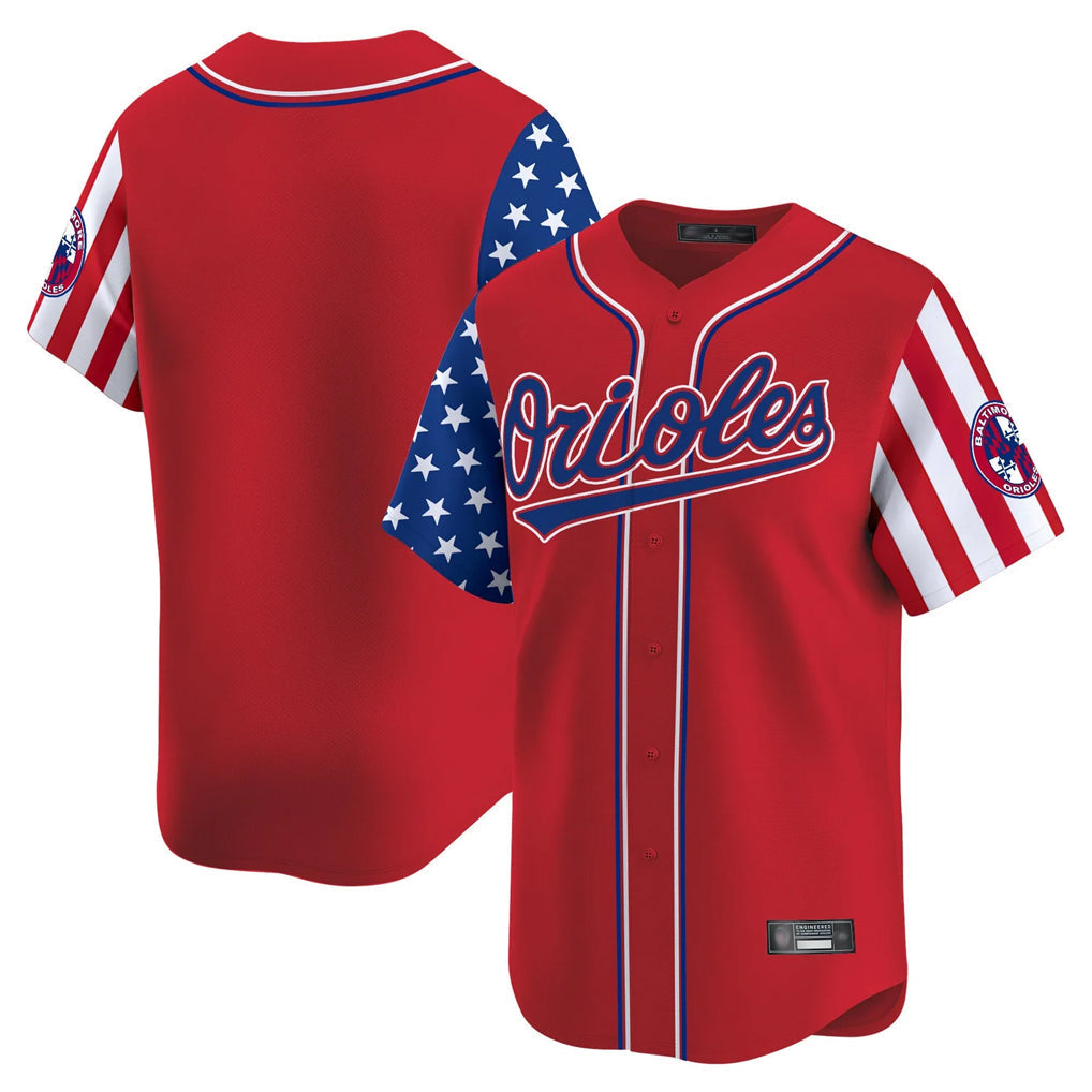 Elroe B.Orioles Red Independence Day Vapor Premier Limited Home Game Blank Player Stitched Jerseys