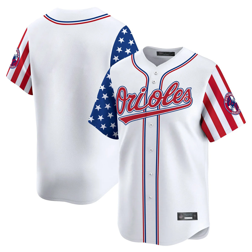 Elroe B.Orioles White Independence Day Vapor Premier Home Game Blank Player Stitched Jerseys