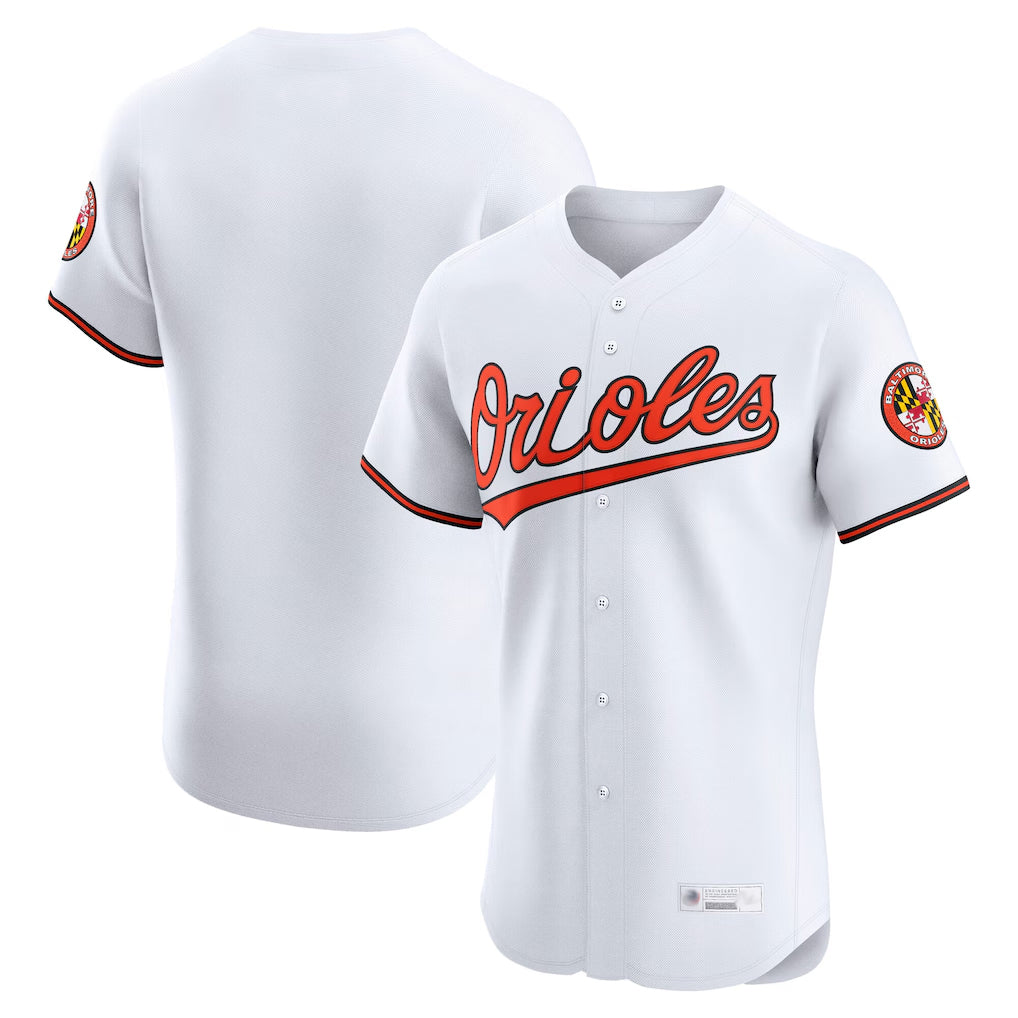 Elroe B.Orioles White Limited Elite Home Game Blank Player Stitched Jerseys