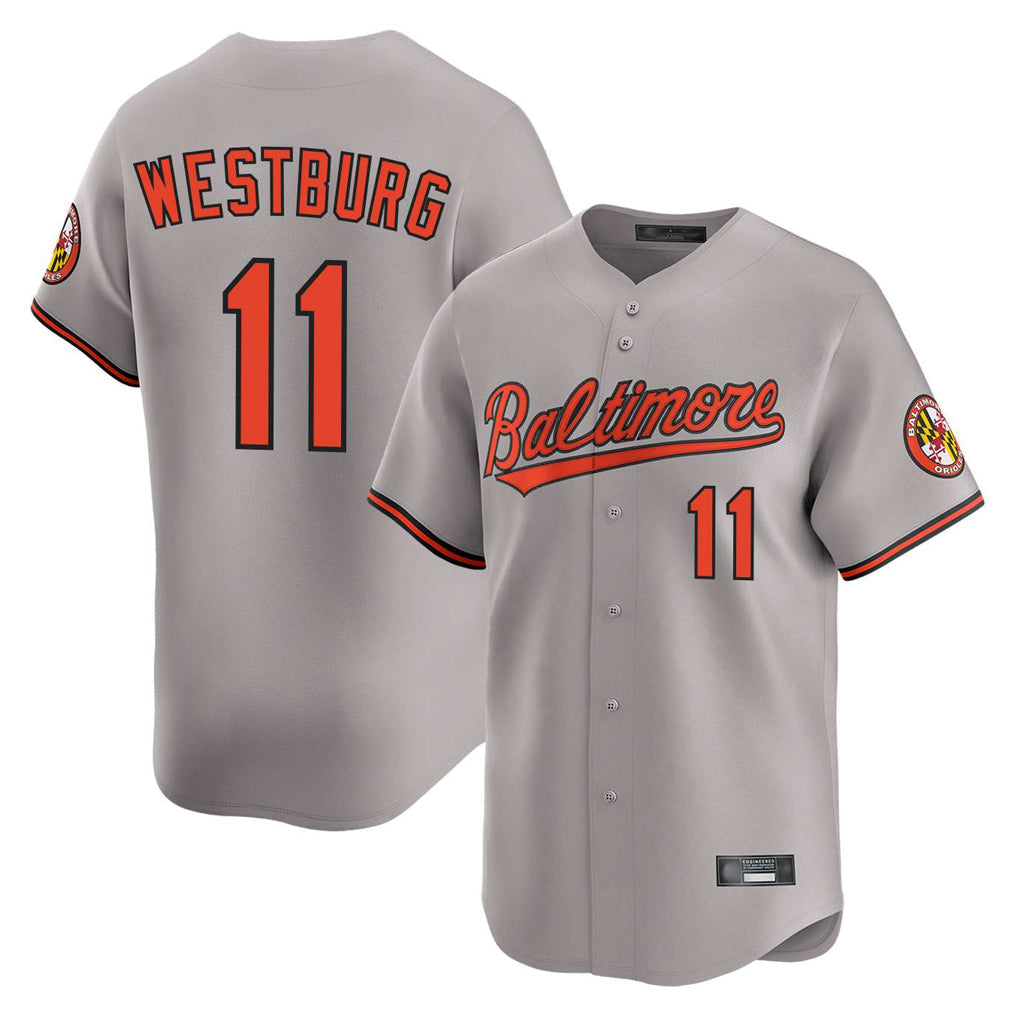 Elroe B.Orioles #11 Jordan Westburg Player Gray Limited Home Game Stitched Jerseys