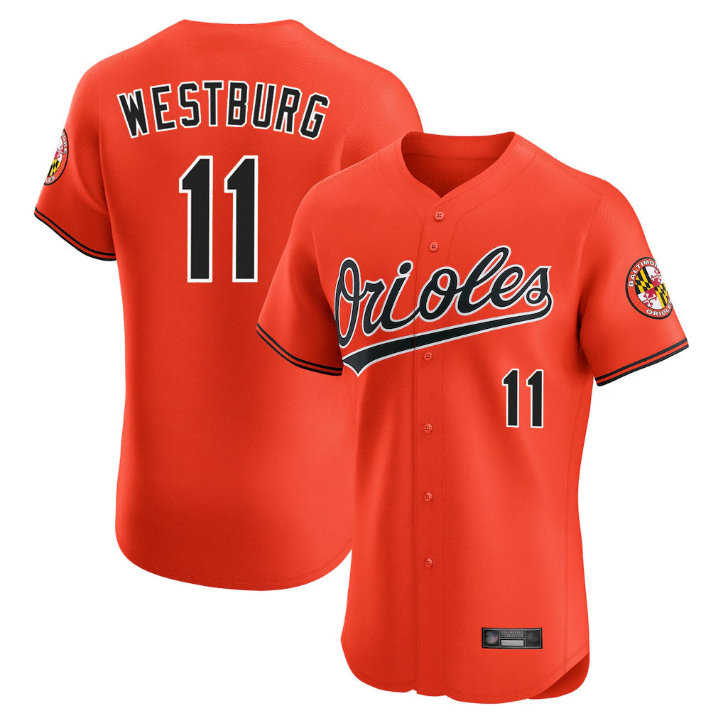Elroe B.Orioles #11 Jordan Westburg Player Orange Limited Elite Home Game Stitched Jerseys
