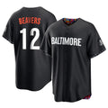 Elroe B.Orioles #12 Dylan Beavers Player Black City Connect Home Game Stitched Jerseys