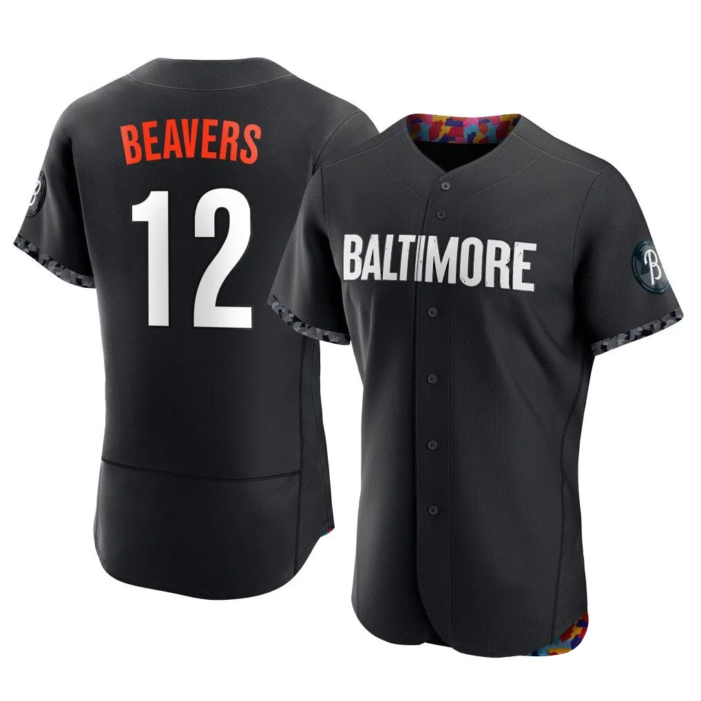 Elroe B.Orioles #12 Dylan Beavers Player Black City Connect Limited Elite Home Game Stitched Jerseys