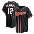 Elroe B.Orioles #12 Dylan Beavers Player Black Out Home Game Stitched Jerseys