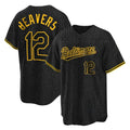Elroe B.Orioles #12 Dylan Beavers Player Black Snake Skin City Home Game Stitched Jerseys