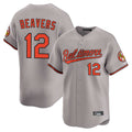 Elroe B.Orioles #12 Dylan Beavers Player Gray Limited Home Game Stitched Jerseys