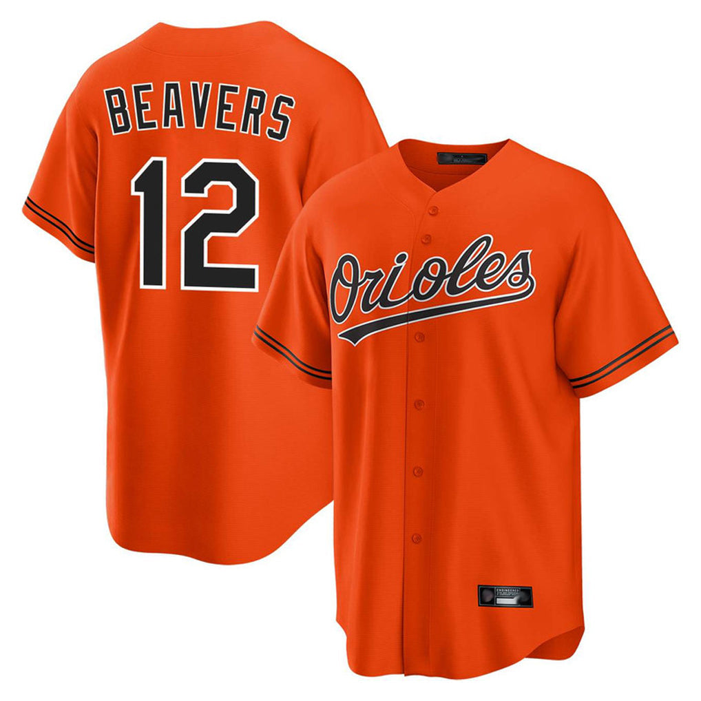 Elroe B.Orioles #12 Dylan Beavers Player Orange Home Game Stitched Jerseys
