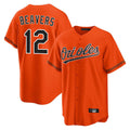 Elroe B.Orioles #12 Dylan Beavers Player Orange Home Game Stitched Jerseys