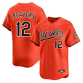 Elroe B.Orioles #12 Dylan Beavers Player Orange Limited Home Game Stitched Jerseys