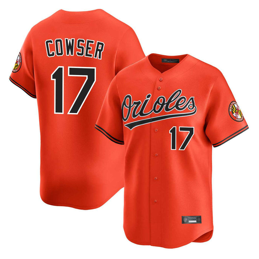 Elroe B.Orioles #17 Colton Cowser Player Orange Limited Home Game Stitched Jerseys