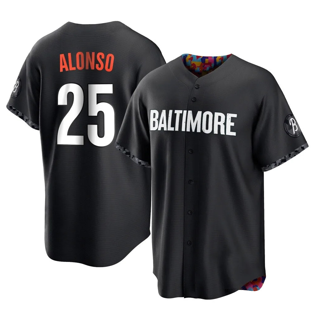 Elroe B.Orioles #25 Pete Alonso Player Black City Connect Home Game Stitched Jerseys