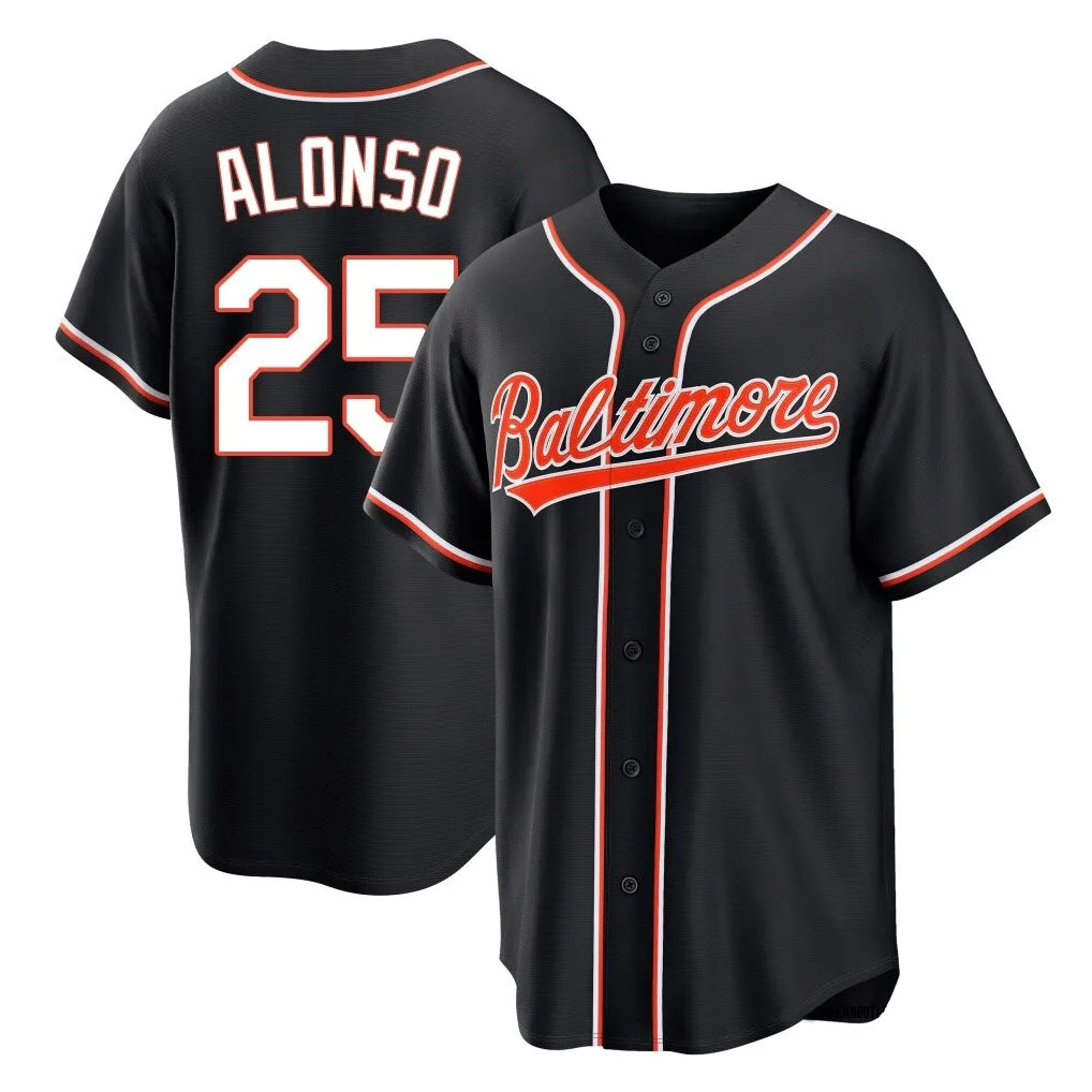 Elroe B.Orioles #25 Pete Alonso Player Black Out Home Game Stitched Jerseys