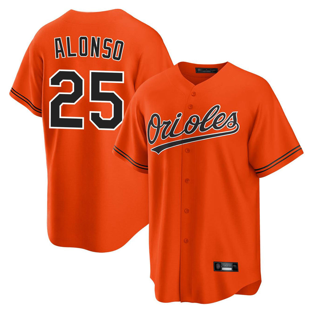 Elroe B.Orioles #25 Pete Alonso Player Orange Home Game Stitched Jerseys