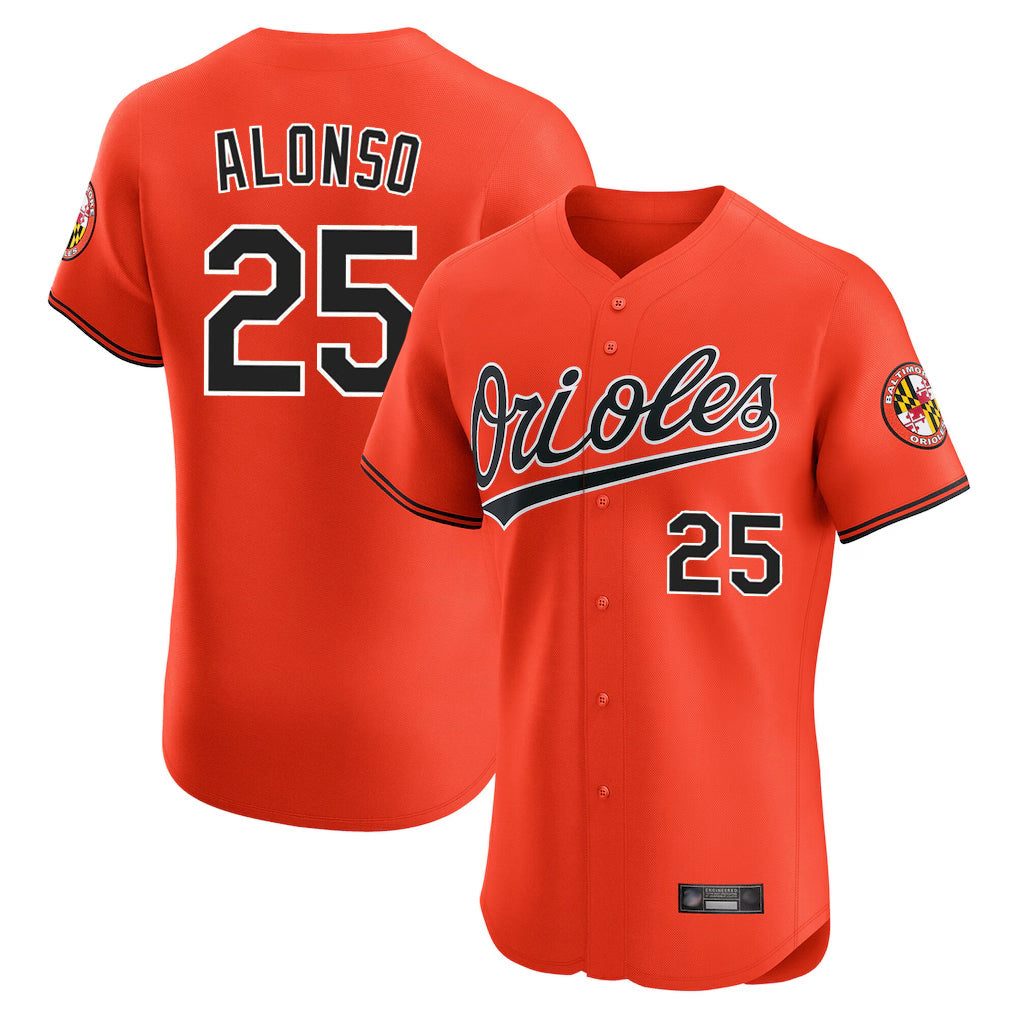 Elroe B.Orioles #25 Pete Alonso Player Orange Limited Elite Home Game Stitched Jerseys