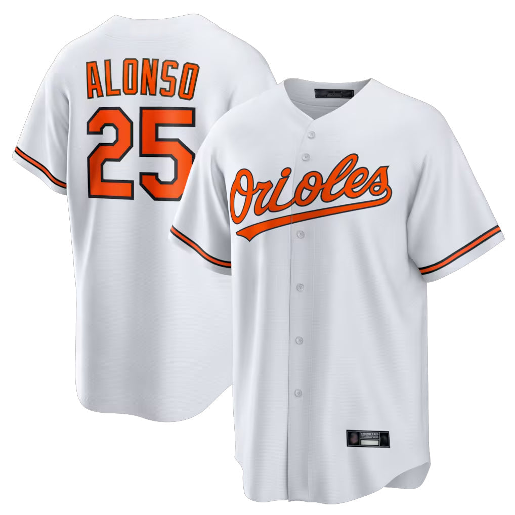 Elroe B.Orioles #25 Pete Alonso Player White Home Game Stitched Jerseys
