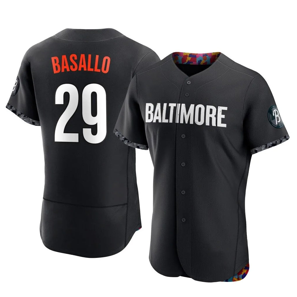 Elroe B.Orioles #29 Samuel Basallo Player Black City Connect Limited Elite Home Game Stitched Jerseys