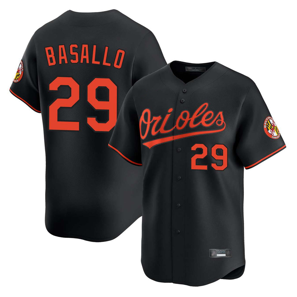 Elroe B.Orioles #29 Samuel Basallo Player Black Limited Home Game Stitched Jerseys