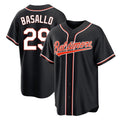 Elroe B.Orioles #29 Samuel Basallo Player Black Out Home Game Stitched Jerseys