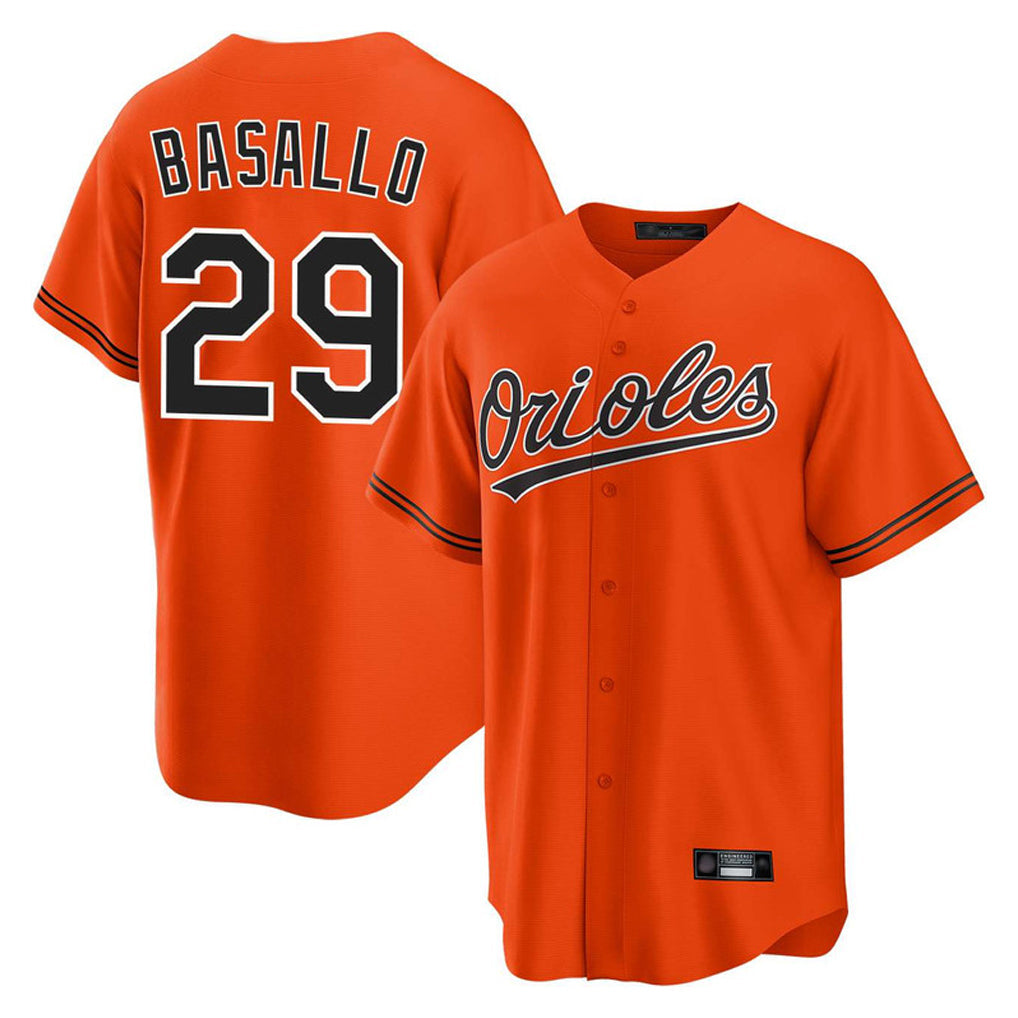 Elroe B.Orioles #29 Samuel Basallo Player Orange Home Game Stitched Jerseys