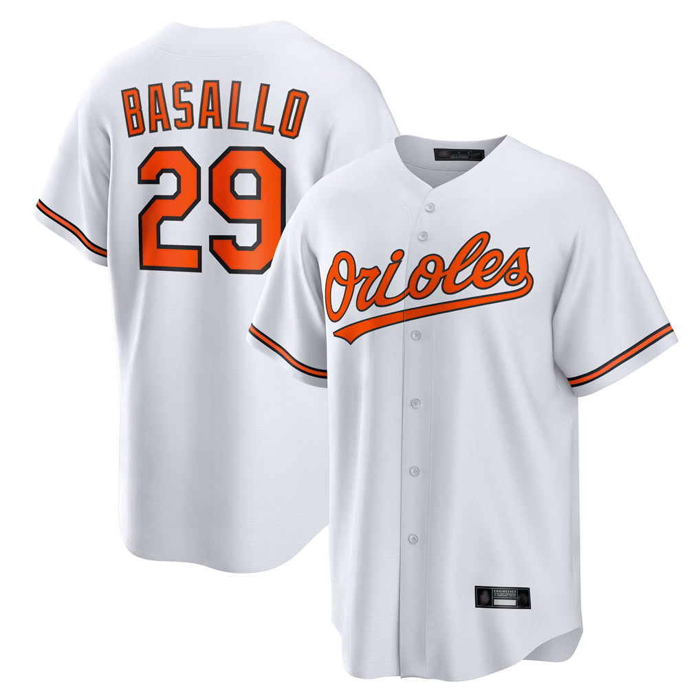 Elroe B.Orioles #29 Samuel Basallo Player White Home Game Stitched Jerseys