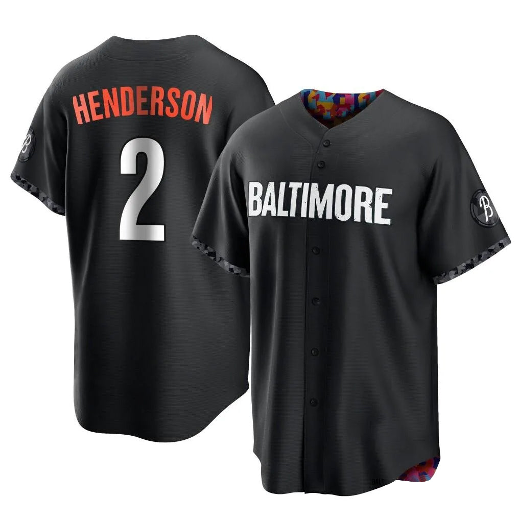 Elroe B.Orioles #2 Gunnar Henderson Player Black City Connect Home Game Stitched Jerseys