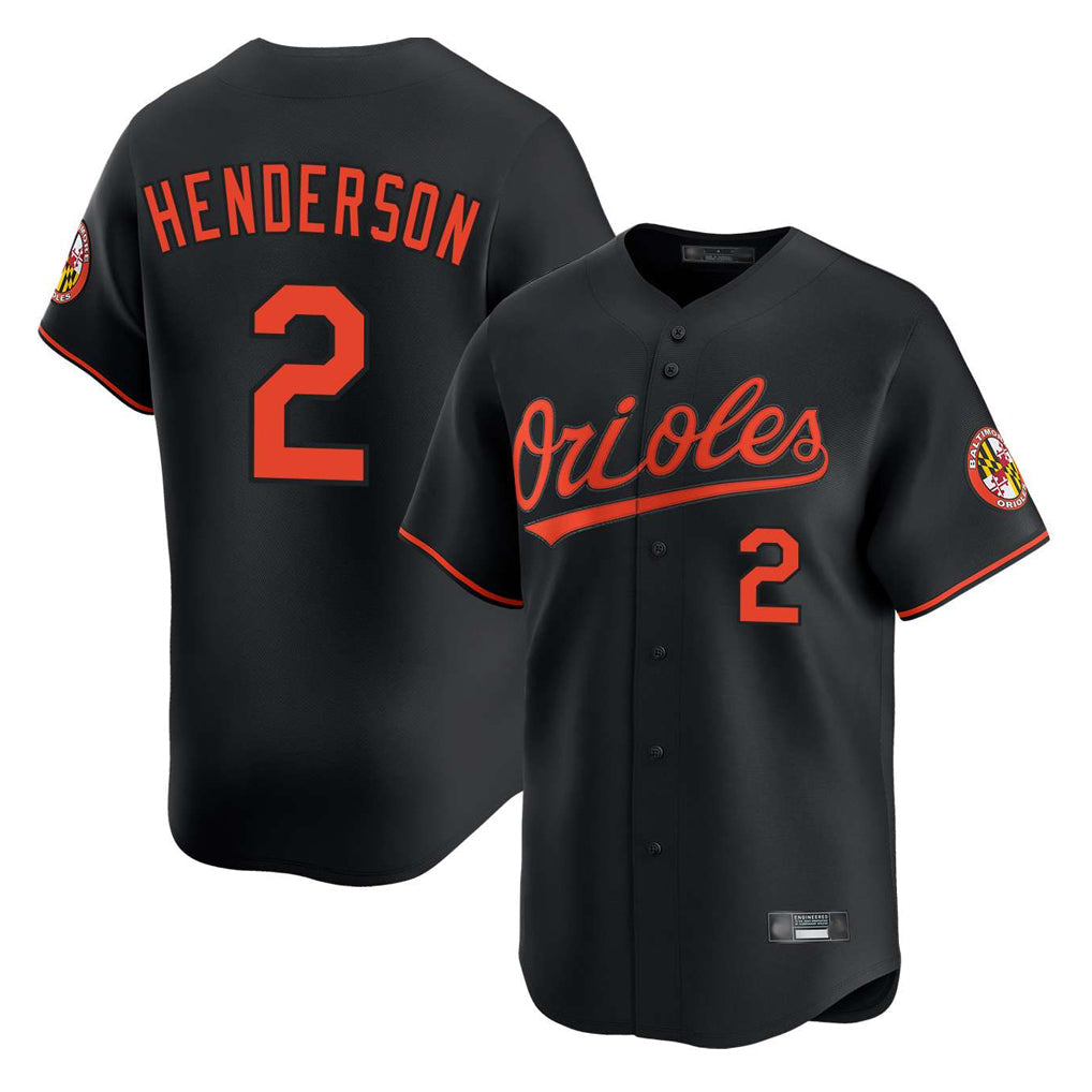 Elroe B.Orioles #2 Gunnar Henderson Player Black Limited Home Game Stitched Jerseys