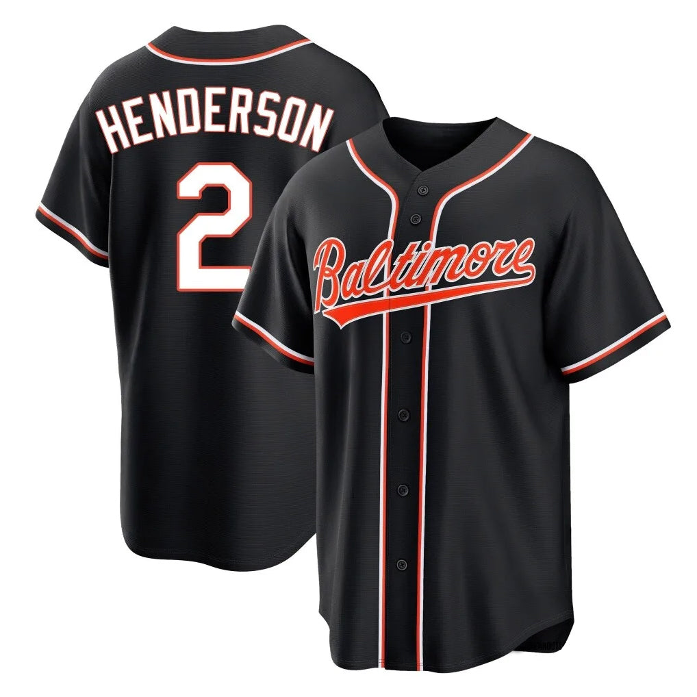 Elroe B.Orioles #2 Gunnar Henderson Player Black Out Home Game Stitched Jerseys