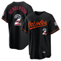 Elroe B.Orioles #2 Gunnar Henderson Player Black USA 250 Fourth of July Home Game Stitched Jerseys