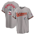Elroe B.Orioles #2 Gunnar Henderson Player Gray USA 250 Fourth of July Home Game Stitched Jerseys