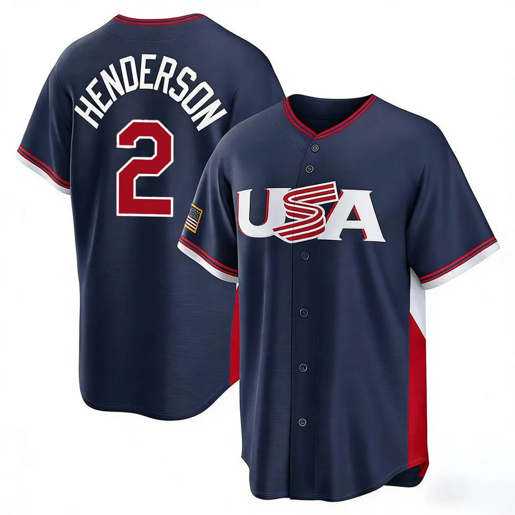 Elroe B.Orioles #2 Gunnar Henderson Player Navy USA 2026 World Classic Home Game Stitched Jerseys
